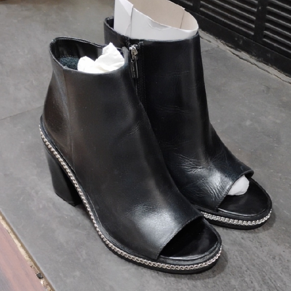 Vince Camuto Black Open-Toe Heeled Boots